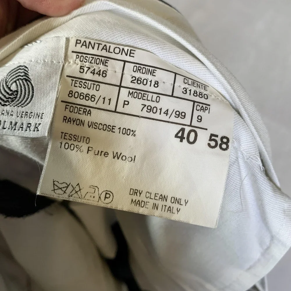 Canali Proposta Pants Mens 40x30 (Tag IT 58) Gray Wool Dress Classic Italy FLAWS